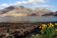 Five Sisters of Kintail from Ratagan Youth Hostel looking across Loch Duich