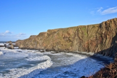 View north from Hartland Quay on a stormy afternoon.  January 2015