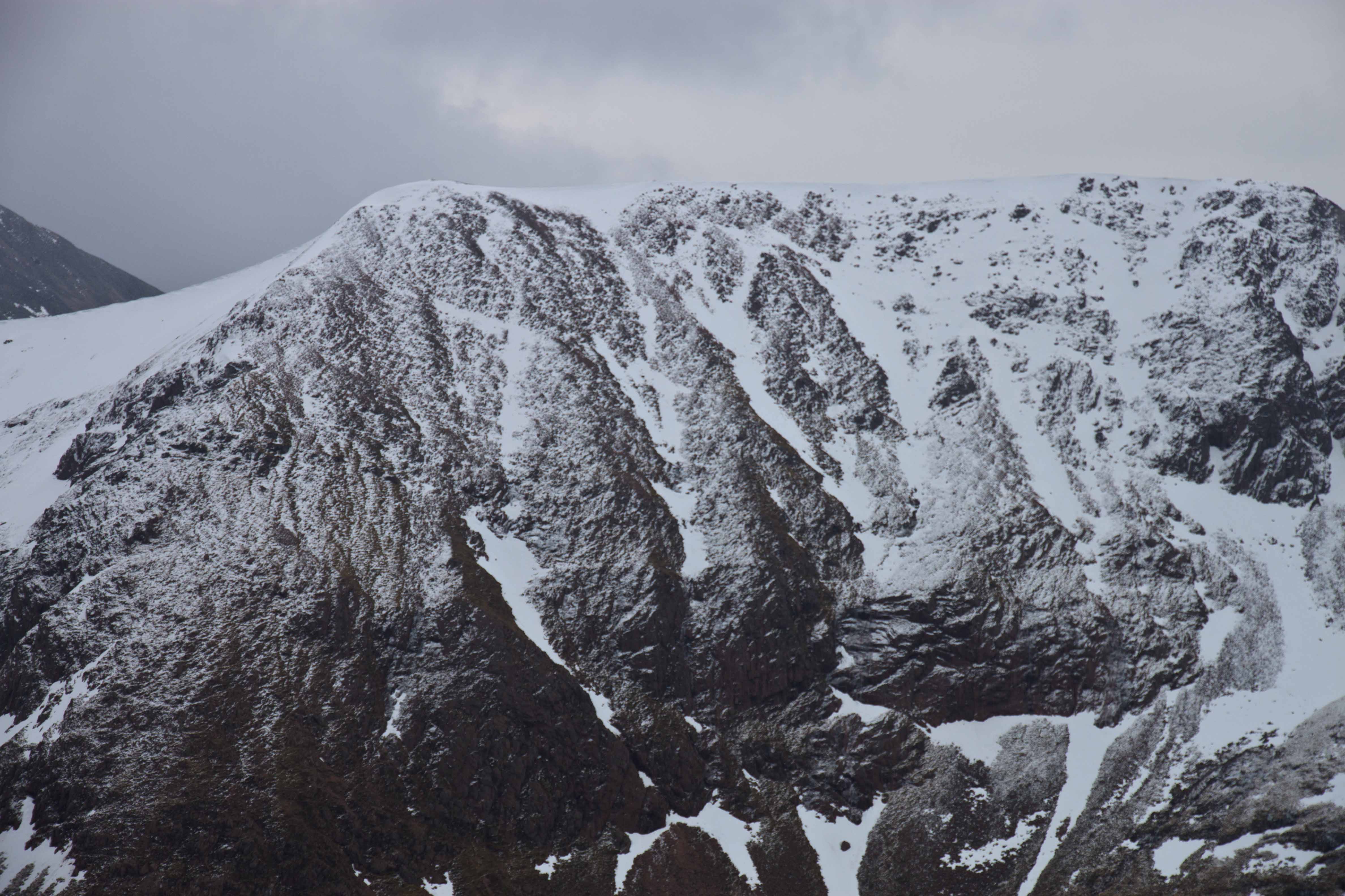 Ridge between Stob Ban and Mullach nan Coirean in the Mamores south of Glen Nevis. March 2015.