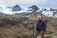 Walk up Stob Ban with Mullach nan Coirean in the background. Part of the Mamores south of Glen Nevis. March 2015.