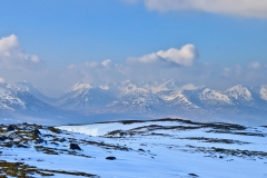 View south from summit Leum Uilleim towards The hills of Glencoe including Creise, Glen Etive, Bidean nam Bian.  March 2015.
