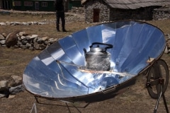 Solar powered kettle Nepali style.