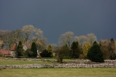 House and Trees during storm in Peak District, March 2018