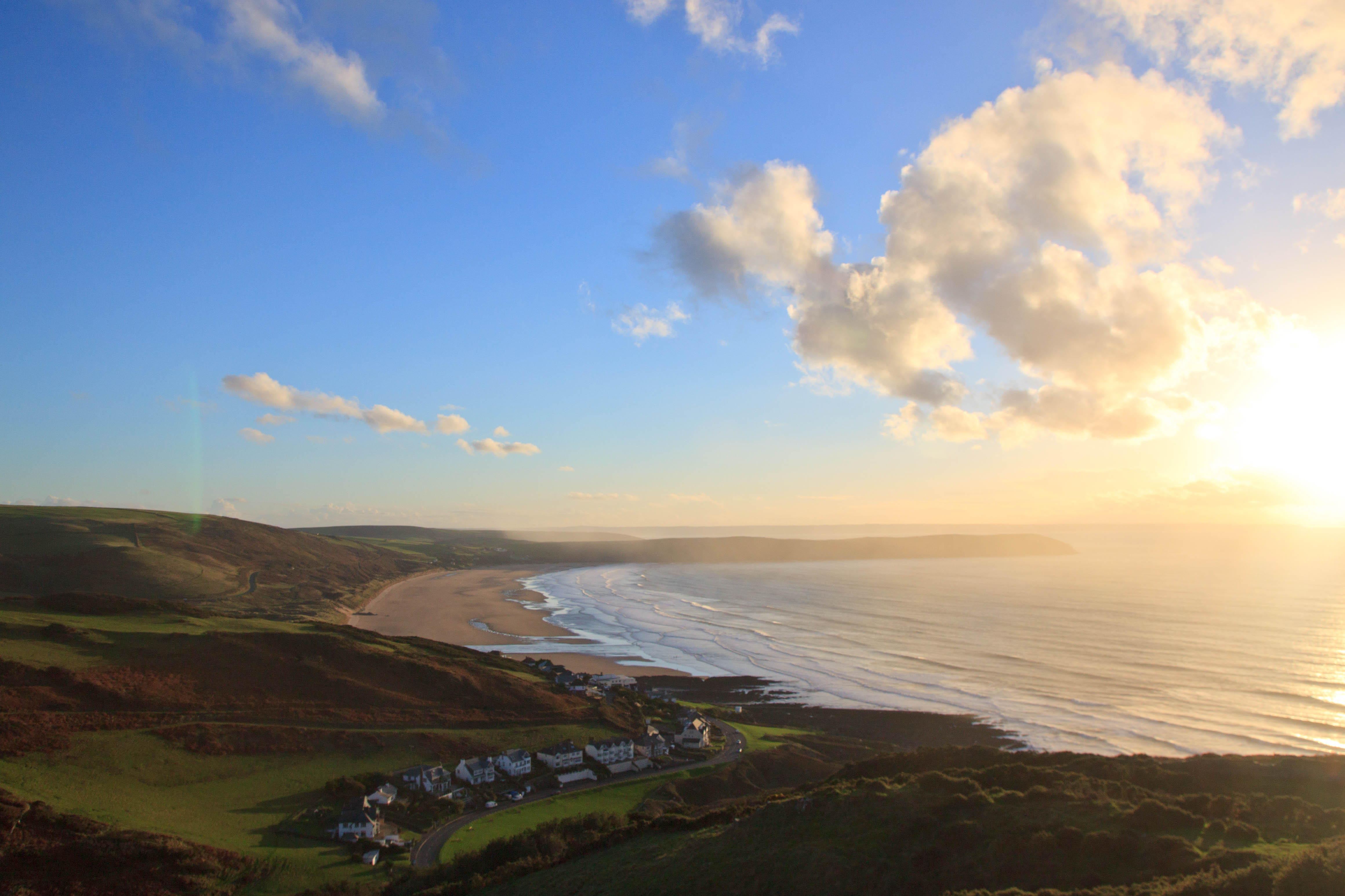 Woolacombe Beach and Baggy Point from Quarry Hill near Mortehoe