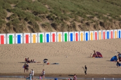 Beach huts on Woolacombe Beach. July 2015.