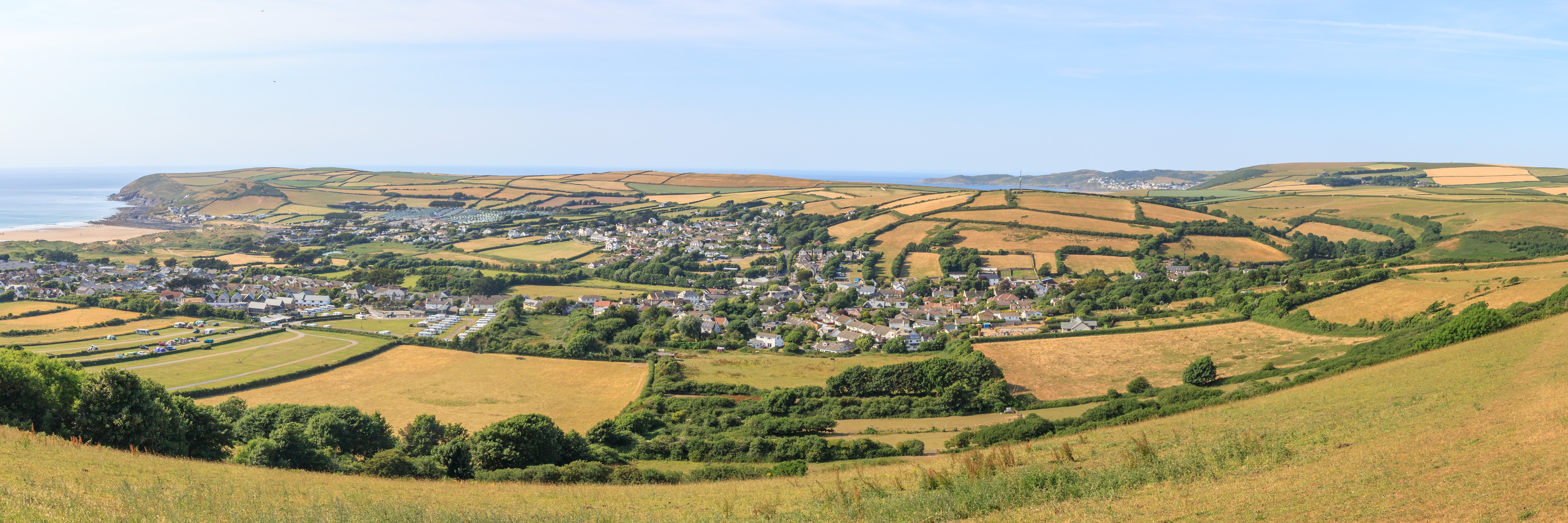 Croyde from Saunton Down with Woolacombe in the distance. July 2018