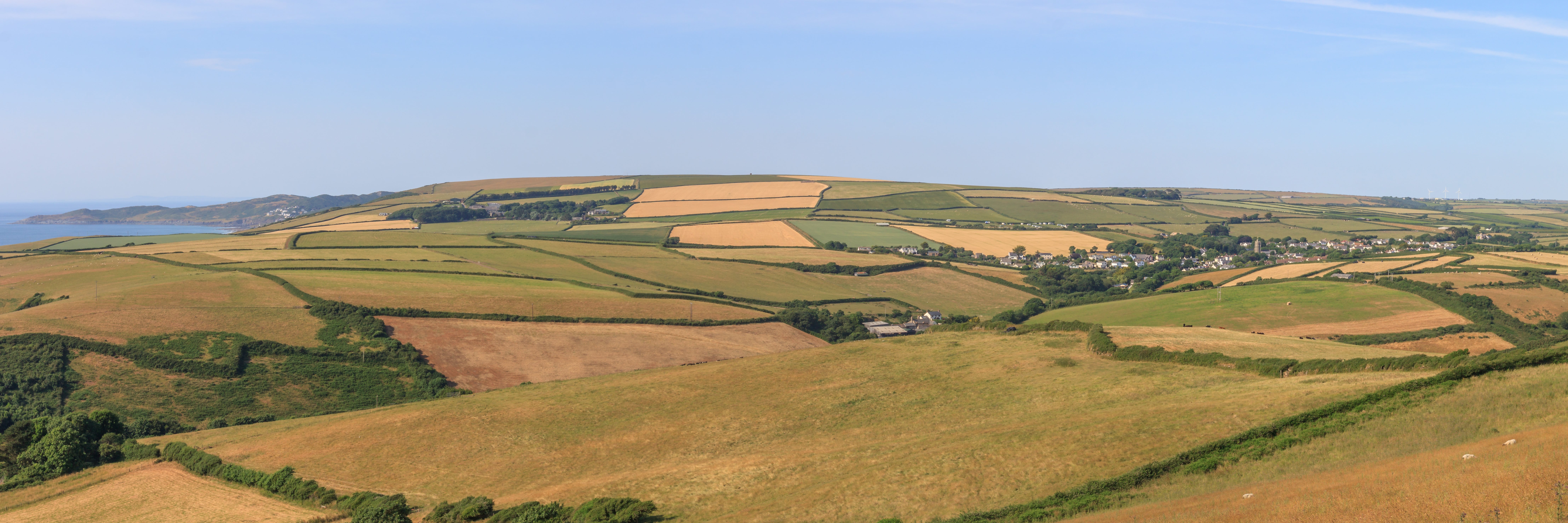 Georgeham and Woolacombe Down from Saunton Down, July 2018