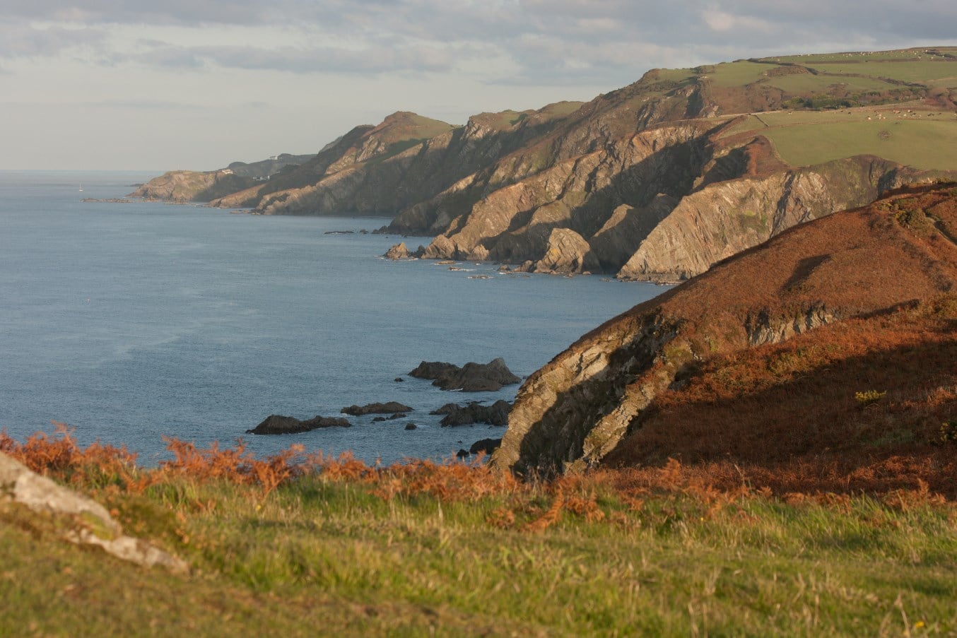 View towards Lee and Ilfracombe from Bull Point. October 2011.